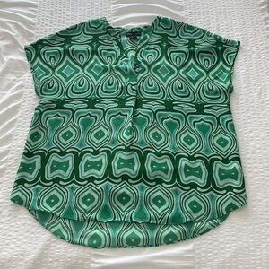 Jones New York Green Patterned Blouse